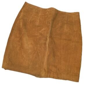 Vintage The Limited Tan Suede Leather‎ Mini Skirt Mint Condition Sz 14